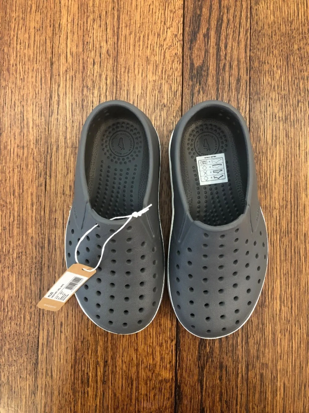 NWT Native Miles Toddler Shoes, Dublin Grey/Shell White, Size C10